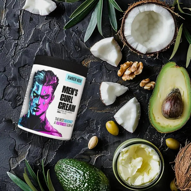 LIMITED EDITION - Ember Noir Men’s Curl Cream, 10oz, Long-Lasting Hold, Hydrating, Defines Curls The Villain Society