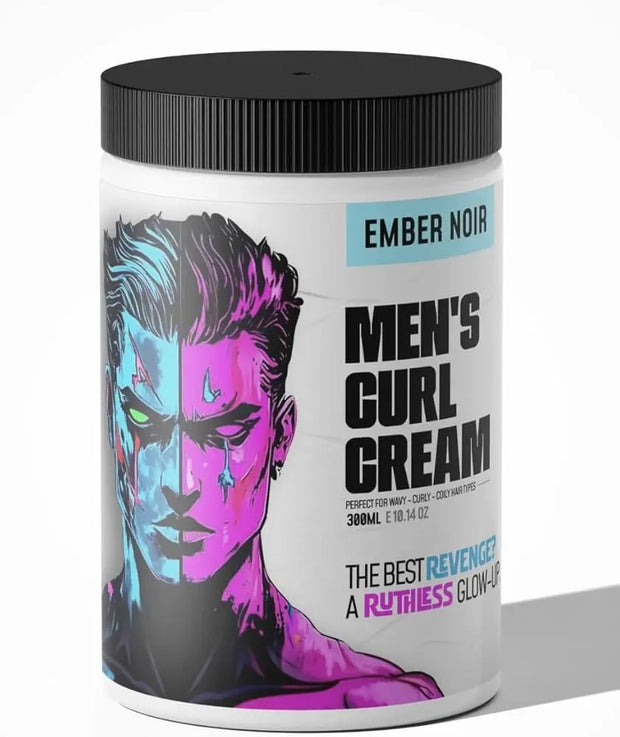 LIMITED EDITION - Ember Noir Men’s Curl Cream, 10oz, Long-Lasting Hold, Hydrating, Defines Curls The Villain Society