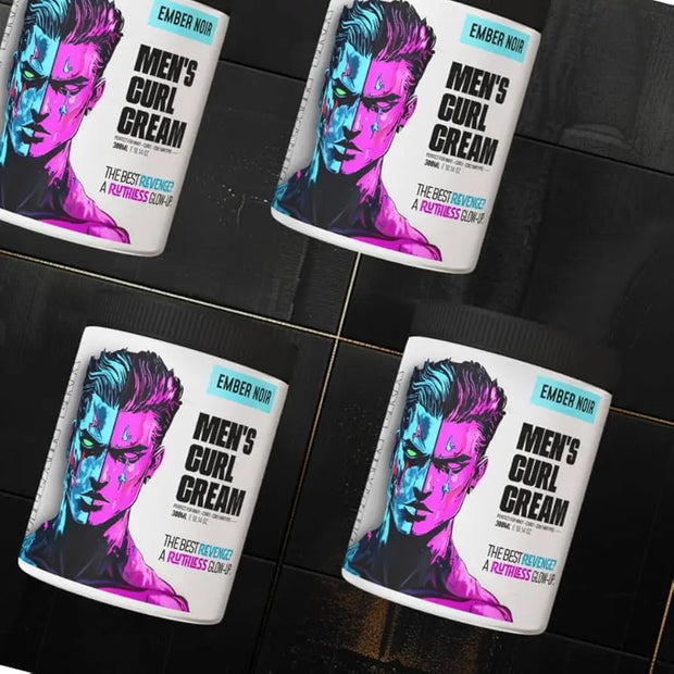 LIMITED EDITION - Ember Noir Men’s Curl Cream, 10oz, Long-Lasting Hold, Hydrating, Defines Curls The Villain Society