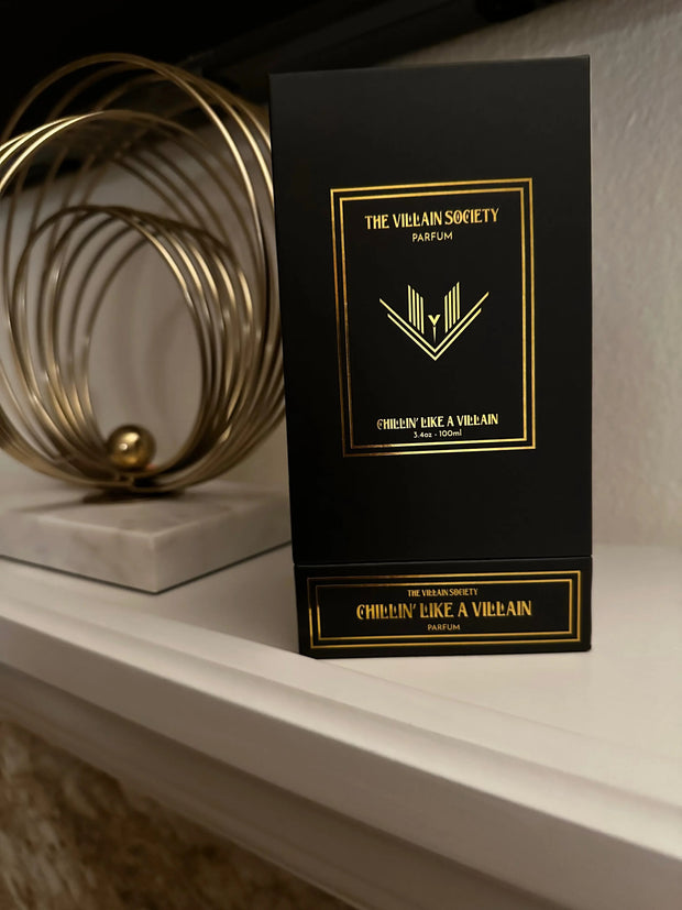 The Villain Society Chillin' Like a Villain Unisex Luxury Parfum 30% Concentration Long Lasting Warm Addictive Scent with Citrus Notes Woody Amber Blend The Villain Society