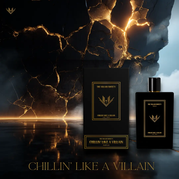 The Villain Society Chillin' Like a Villain Unisex Luxury Parfum 30% Concentration Long Lasting Warm Addictive Scent with Citrus Notes Woody Amber Blend The Villain Society